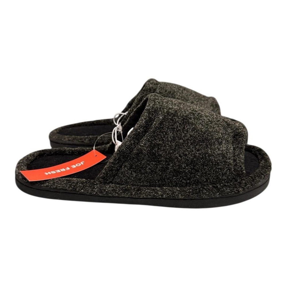 Joe Fresh Slippers Mens Size 6 Gray Fleece Slide House Shoes Cozy Warm